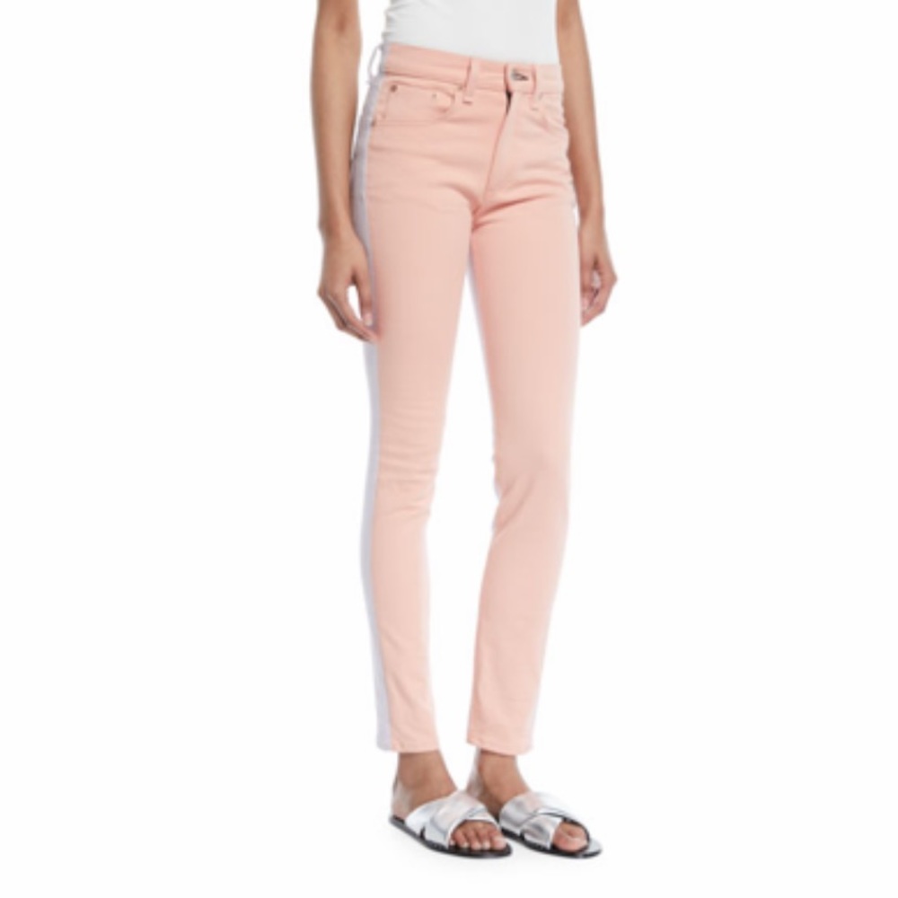 Rag & Bone Peach/Lilac Two Tone High-Rise Skinny